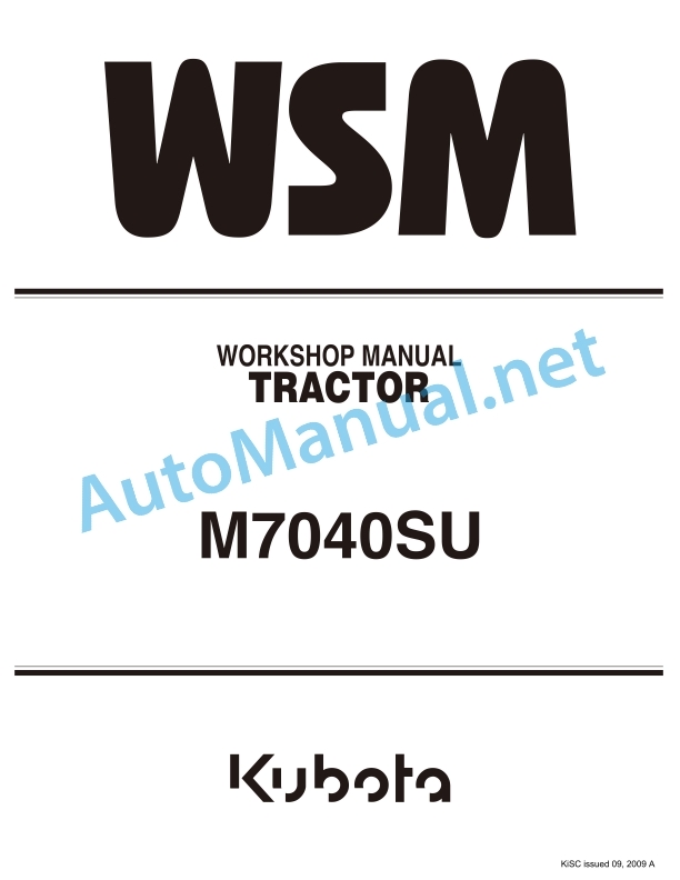 Kubota M7040SU Tractor Workshop Manual PDF