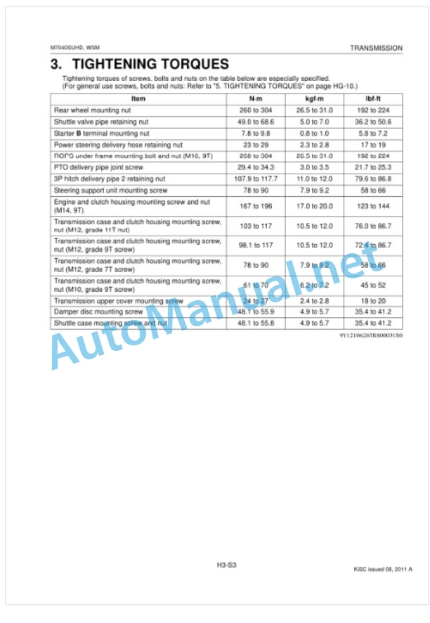 Kubota M7040SUHD Supplement Tractor Workshop Manual PDF 4 Kubota M7040SUHD Supplement Tractor Workshop Manual PDF-4