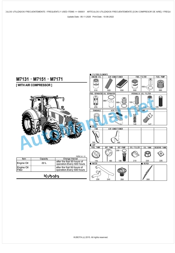 Kubota M7131, M7151, M7171 Parts Manual PDF BKIDK5363 1 Kubota M7131, M7151, M7171 Parts Manual PDF BKIDK5363