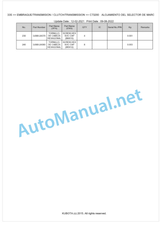 Kubota M7133, M7153, M7173 Parts Manual PDF BKIDK5399 3 Kubota M7133, M7153, M7173 Parts Manual PDF BKIDK5399-3