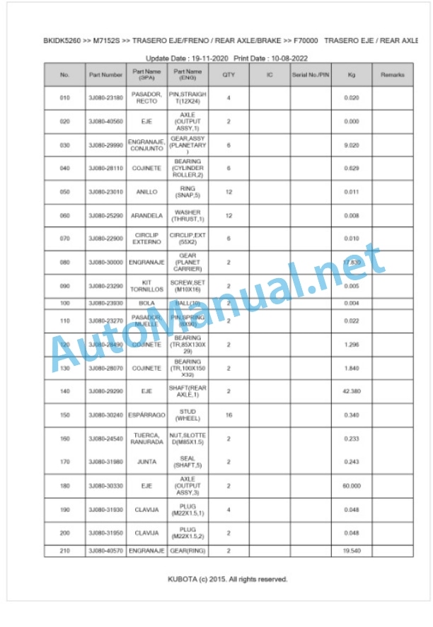 Kubota M7152S Parts Manual PDF BKIDK5260 3 Kubota M7152S Parts Manual PDF BKIDK5260-3