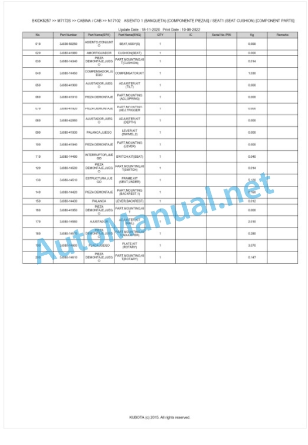 Kubota M7172S Parts Manual PDF BKIDK5257 5 Kubota M7172S Parts Manual PDF BKIDK5257-5