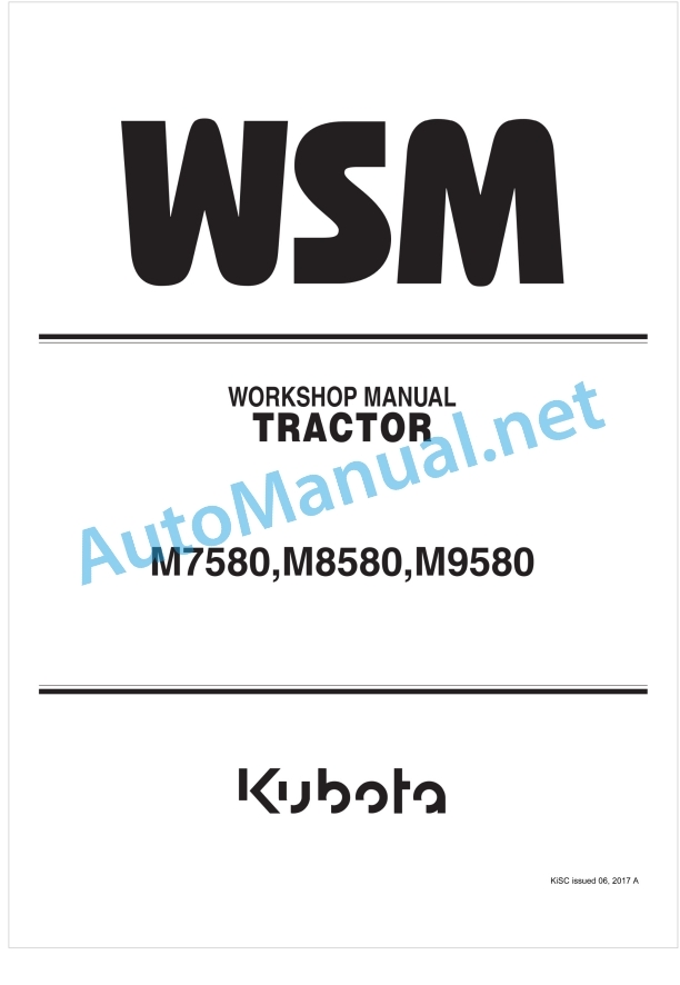 Kubota M7580, M8580, M9580 Tractor Workshop Manual PDF