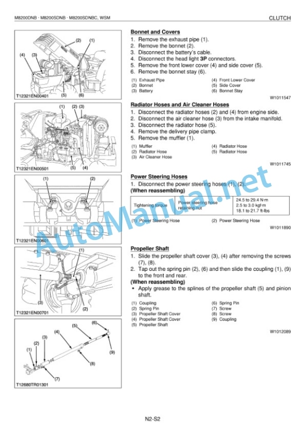 Alternative view of Kubota M8200DNB, M8200SDNB, M8200SDNBC Supplement Tractor Workshop Manual PDF