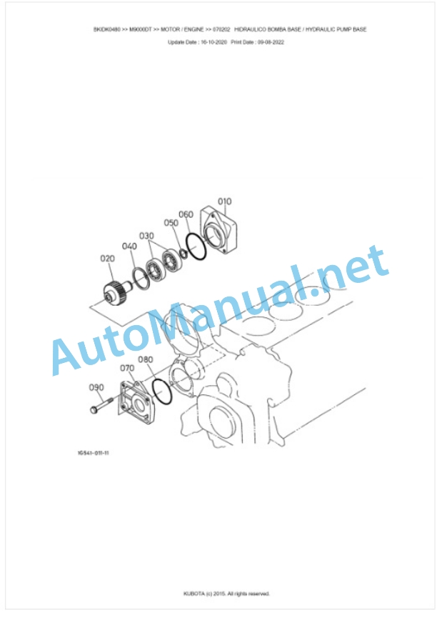 Kubota M8200DT, M9000DT Parts Manual PDF BKIDK0480-2