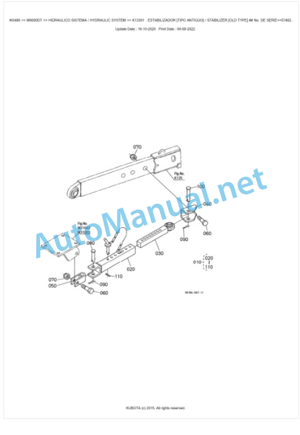 Kubota M8200DT, M9000DT Parts Manual PDF BKIDK0480-5