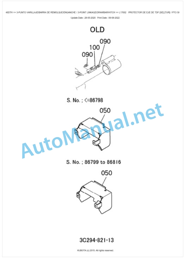 Kubota M8540, M9540 Parts Manual PDF BKIDK0658-5