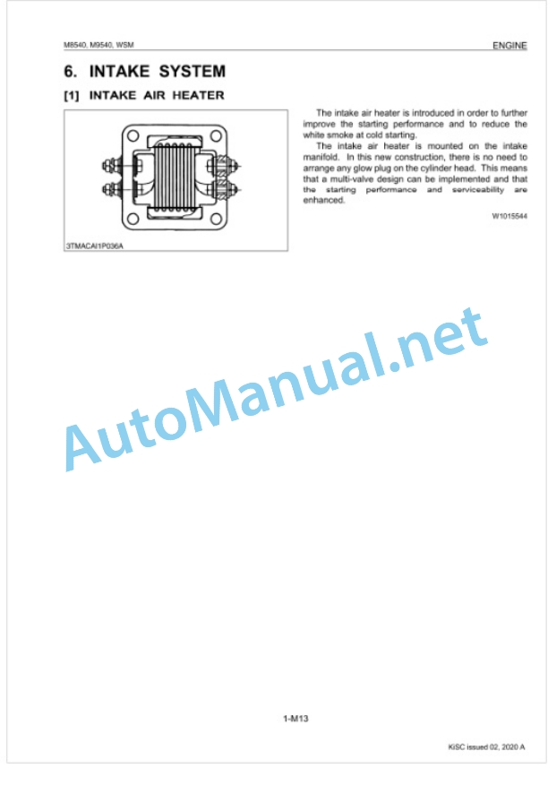 Kubota M8540, M9540 Tractor Workshop Manual PDF 2 Kubota M8540, M9540 Tractor Workshop Manual PDF-2