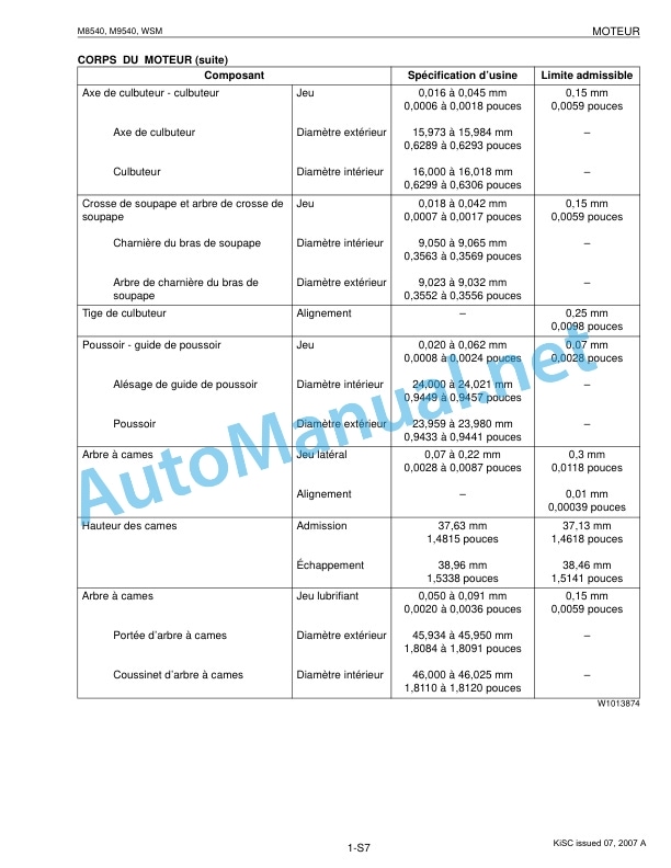 Alternative view of Kubota M8540, M9540 Tractor Workshop Manual PDF FR