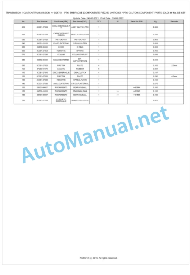 Kubota M8540C, M9540C Parts Manual PDF BKIDK0657 3 Kubota M8540C, M9540C Parts Manual PDF BKIDK0657-3