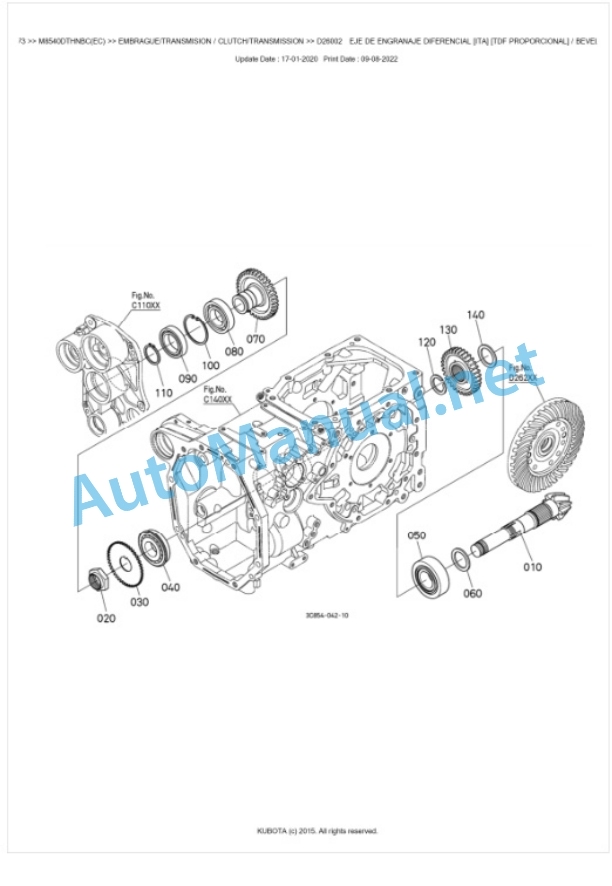 Kubota M8540DTHNBC Parts Manual PDF BKIDK0673 3 Kubota M8540DTHNBC Parts Manual PDF BKIDK0673-3