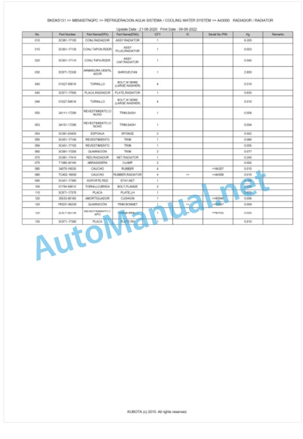 Kubota M8540DTNQPC Parts Manual PDF BKIDK5131 2 Kubota M8540DTNQPC Parts Manual PDF BKIDK5131-2