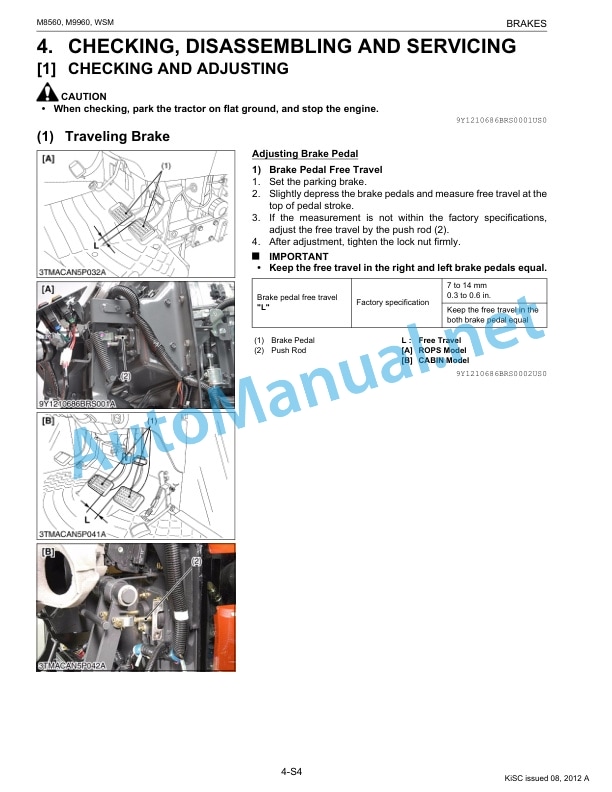 Kubota M8560, M9960 Tractor Workshop Manual PDF EN 4 Kubota M8560, M9960 Tractor Workshop Manual PDF EN - Image 4