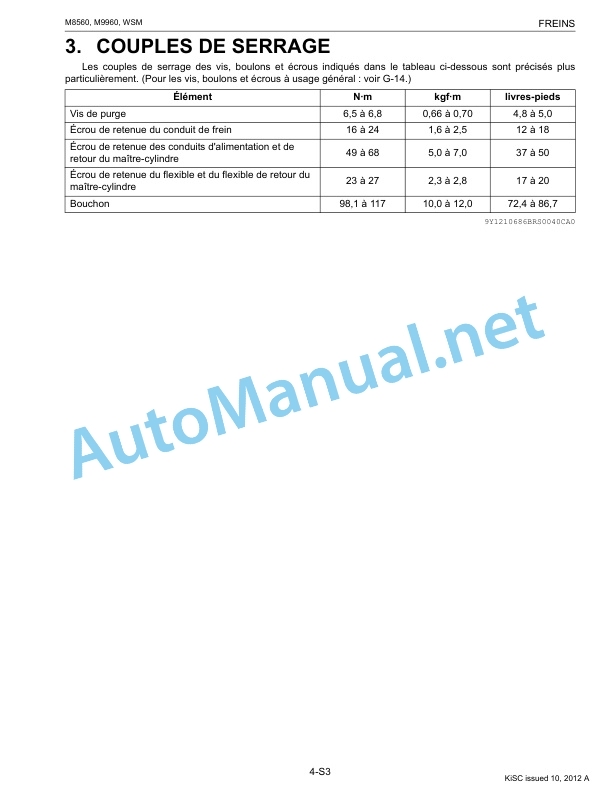 Kubota M8560, M9960 Tractor Workshop Manual PDF FR 4 Kubota M8560, M9960 Tractor Workshop Manual PDF FR - Image 4