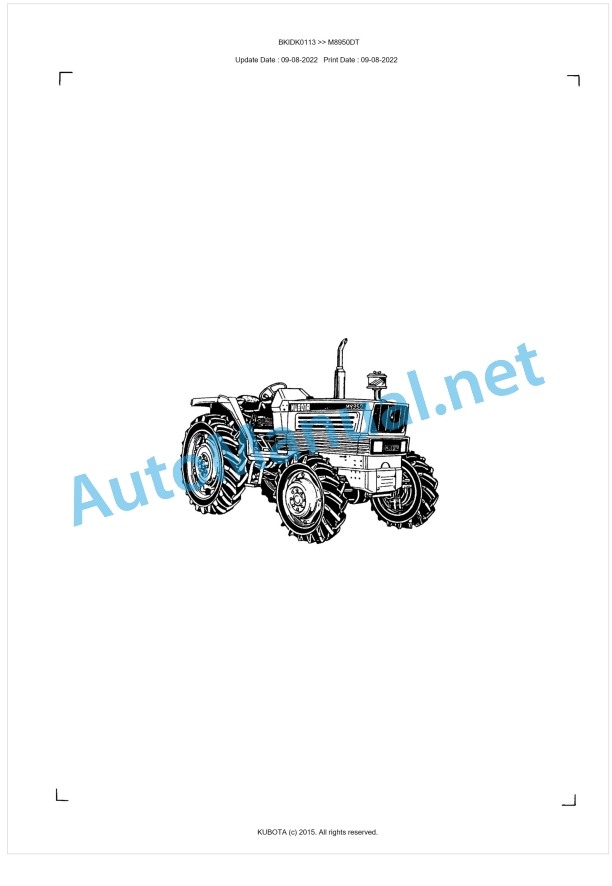 Kubota M8950DT Parts Manual PDF BKIDK0113 1 Kubota M8950DT Parts Manual PDF BKIDK0113