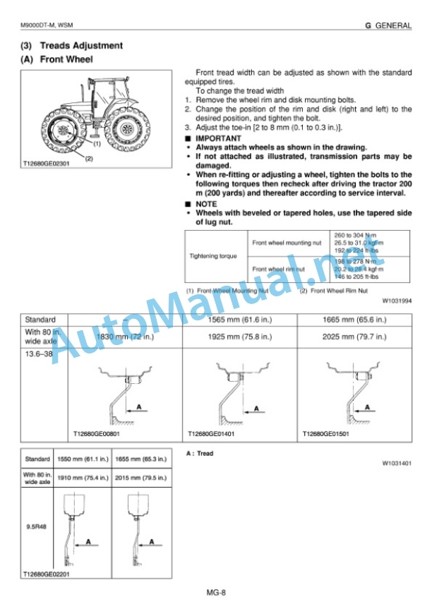 Kubota M9000DT-MC Supplement Tractor Workshop Manual PDF 3 Kubota M9000DT-MC Supplement Tractor Workshop Manual PDF-3