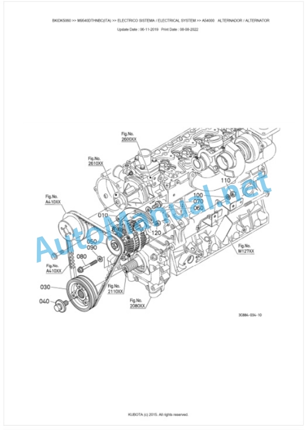 Kubota M9540DTHNBC Parts Manual PDF BKIDK5060-2