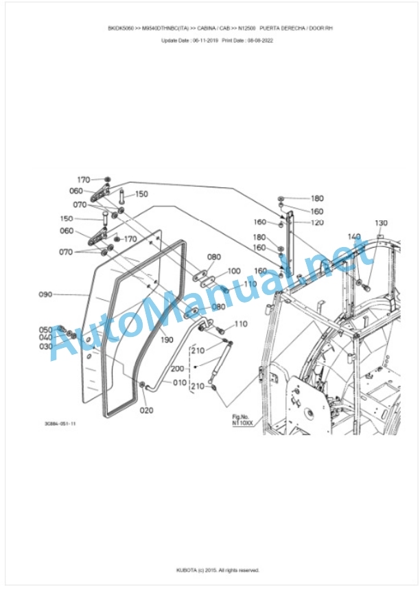 Kubota M9540DTHNBC Parts Manual PDF BKIDK5060-5