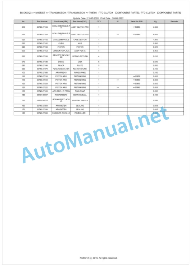 Kubota M9580DT Parts Manual PDF BKIDK0123 3 Kubota M9580DT Parts Manual PDF BKIDK0123-3