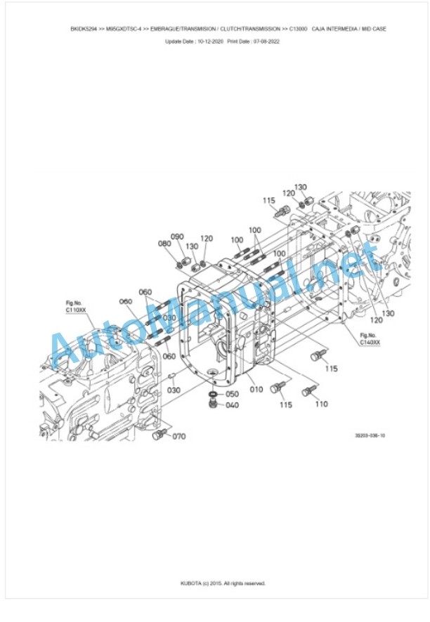 Kubota M95GX-4, M105GX-4 Parts Manual PDF BKIDK5294 3 Kubota M95GX-4, M105GX-4 Parts Manual PDF BKIDK5294-3