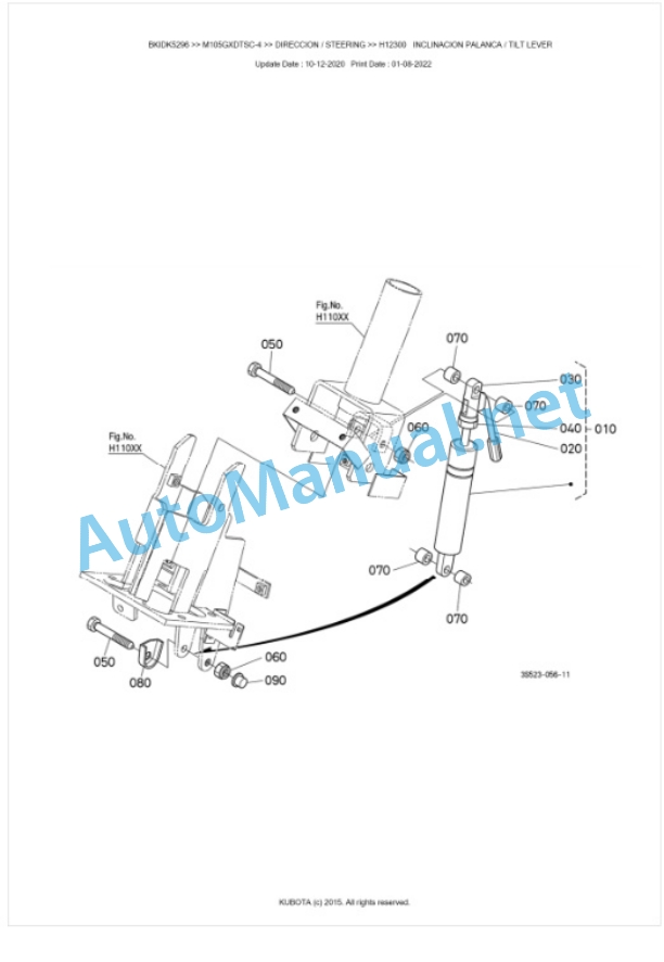 Kubota M95GX-4, M105GX-4 Parts Manual PDF BKIDK5296 4 Kubota M95GX-4, M105GX-4 Parts Manual PDF BKIDK5296-4