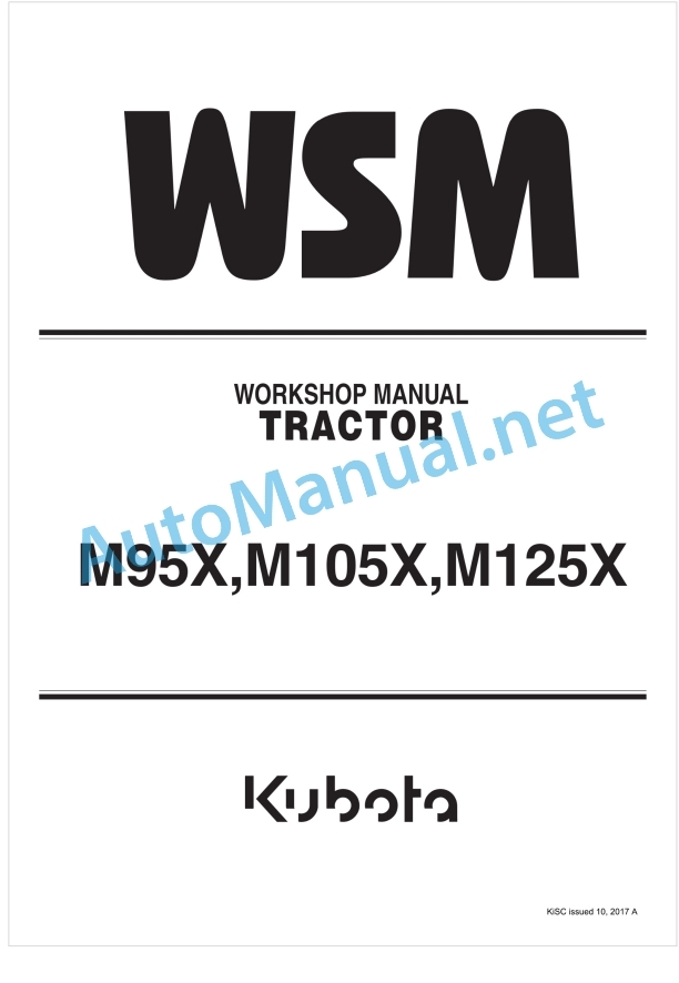 Kubota M95X, M105X, M125X Tractor Workshop Manual PDF
