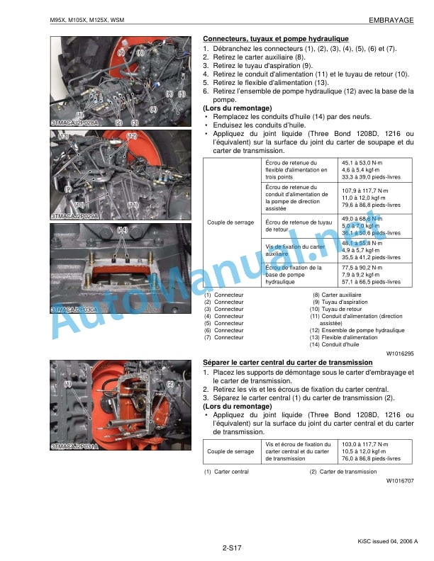 Kubota M95X, M105X, M125X Tractor Workshop Manual PDF FR 3 Kubota M95X, M105X, M125X Tractor Workshop Manual PDF FR - Image 3