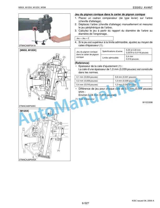 Kubota M95X, M105X, M125X Tractor Workshop Manual PDF FR 4 Kubota M95X, M105X, M125X Tractor Workshop Manual PDF FR - Image 4