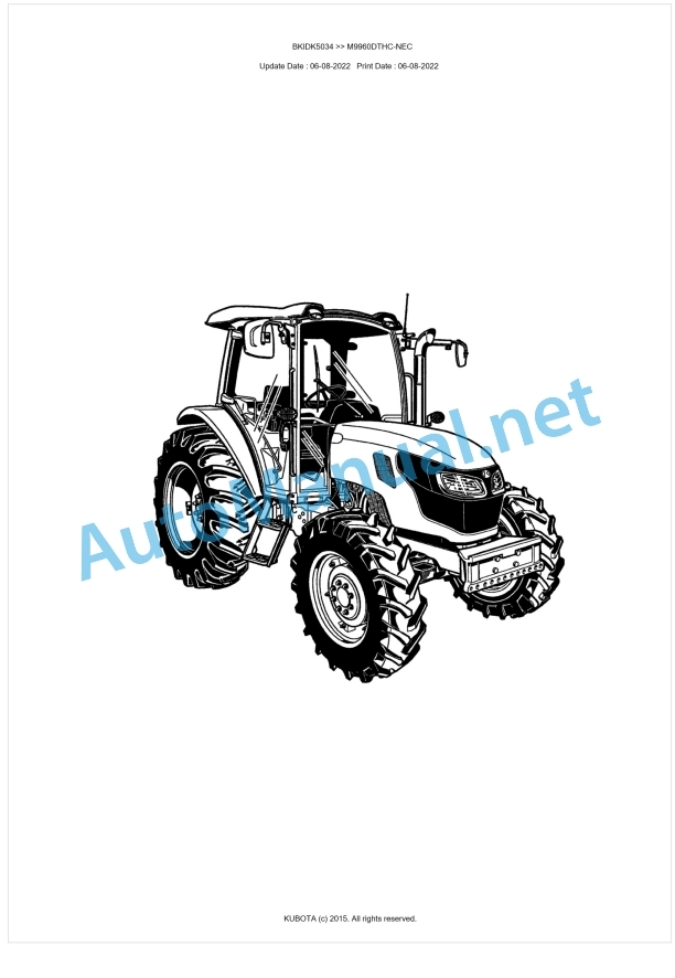 Kubota M9960DTHC-NEC Parts Manual PDF BKIDK5034 1 Kubota M9960DTHC-NEC Parts Manual PDF BKIDK5034