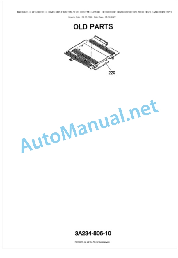 Kubota ME5700DTH Parts Manual PDF BKIDK0515 2 Kubota ME5700DTH Parts Manual PDF BKIDK0515-2