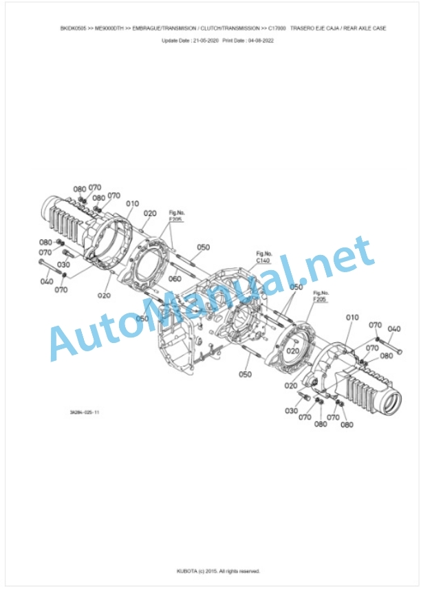 Kubota ME8200DTH, ME9000DTH Parts Manual PDF BKIDK0505 3 Kubota ME8200DTH, ME9000DTH Parts Manual PDF BKIDK0505-3