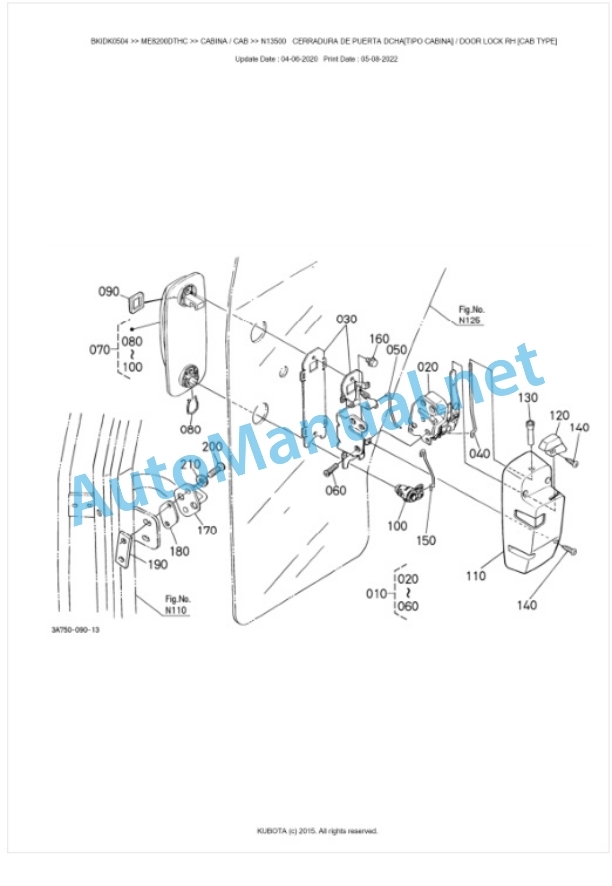 Kubota ME8200DTHC, ME9000DTHC Parts Manual PDF BKIDK0504 5 Kubota ME8200DTHC, ME9000DTHC Parts Manual PDF BKIDK0504-5