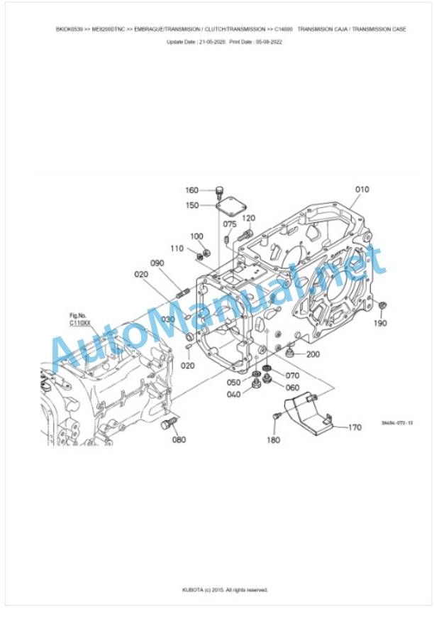 Kubota ME8200DTNC Parts Manual PDF BKIDK0539 3 Kubota ME8200DTNC Parts Manual PDF BKIDK0539-3