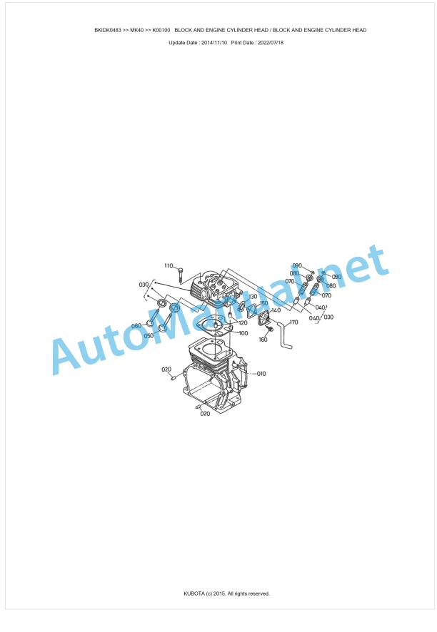 Kubota MK40 Parts Manual PDF BKIDK0438