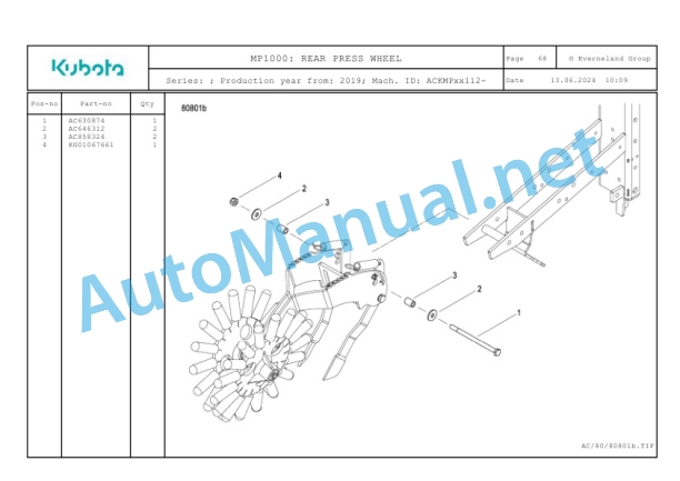 Kubota MP1000 Parts Manual PDF 3 Kubota MP1000 Parts Manual PDF-3