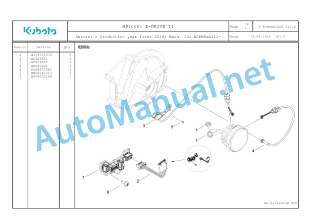 Kubota MP1000 Parts Manual PDF 5 Kubota MP1000 Parts Manual PDF-5