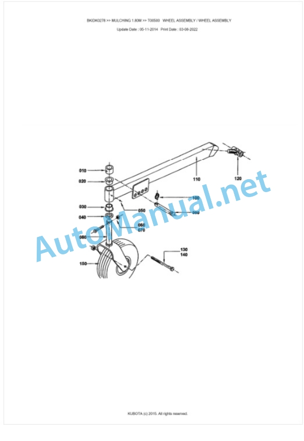 Kubota MULCHING 1.80M Parts Manual PDF BKIDK0278 4 Kubota MULCHING 1.80M Parts Manual PDF BKIDK0278-4