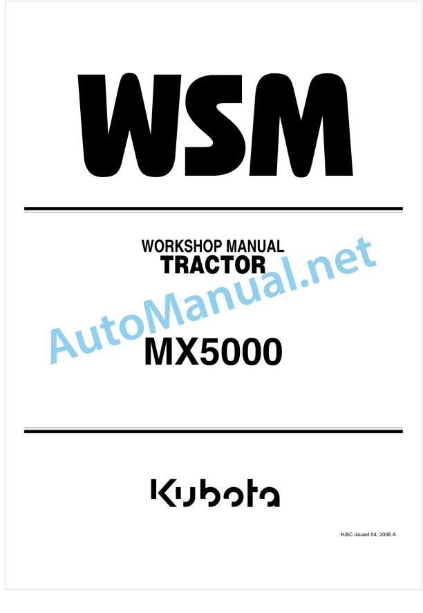 Kubota MX5000 Tractor Workshop Manual PDF
