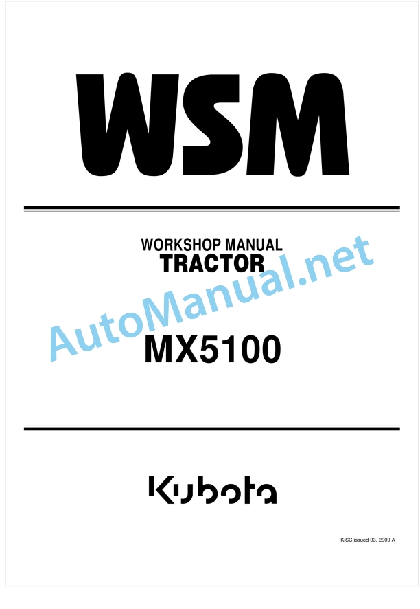 Kubota MX5100 Tractor Workshop Manual PDF