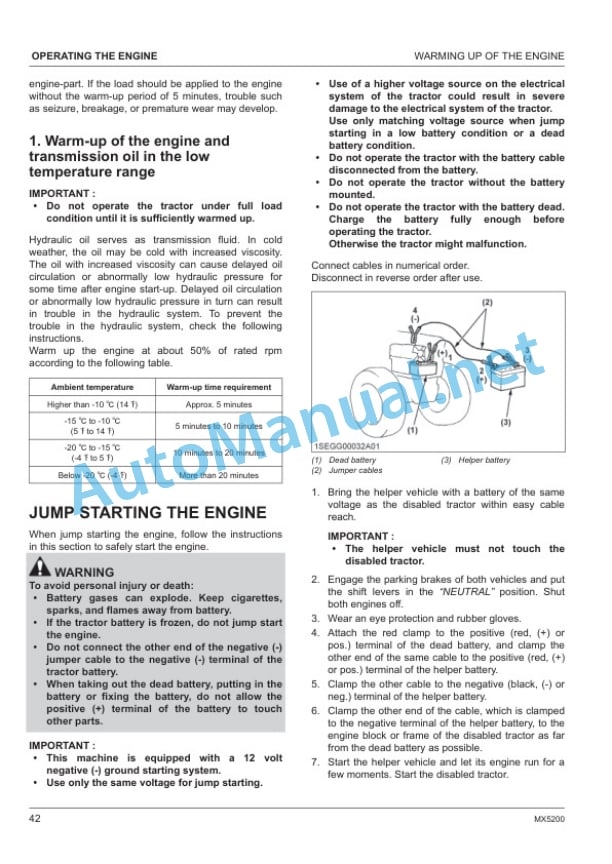 Kubota MX5200 Tractor Operators Manual PDF 3 Kubota MX5200 Tractor Operators Manual PDF - Image 3