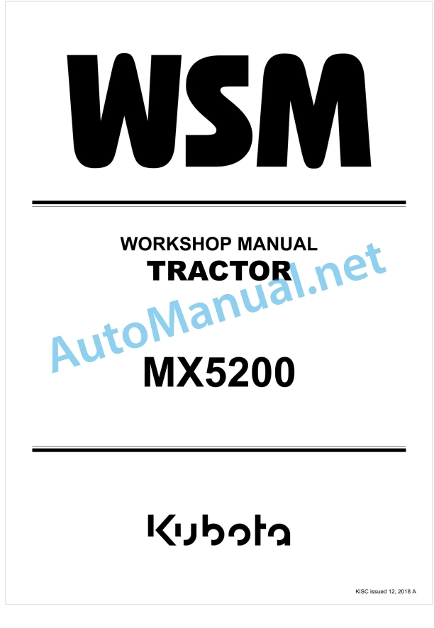 Kubota MX5200 Tractor Workshop Manual PDF 1 Kubota MX5200 Tractor Workshop Manual PDF