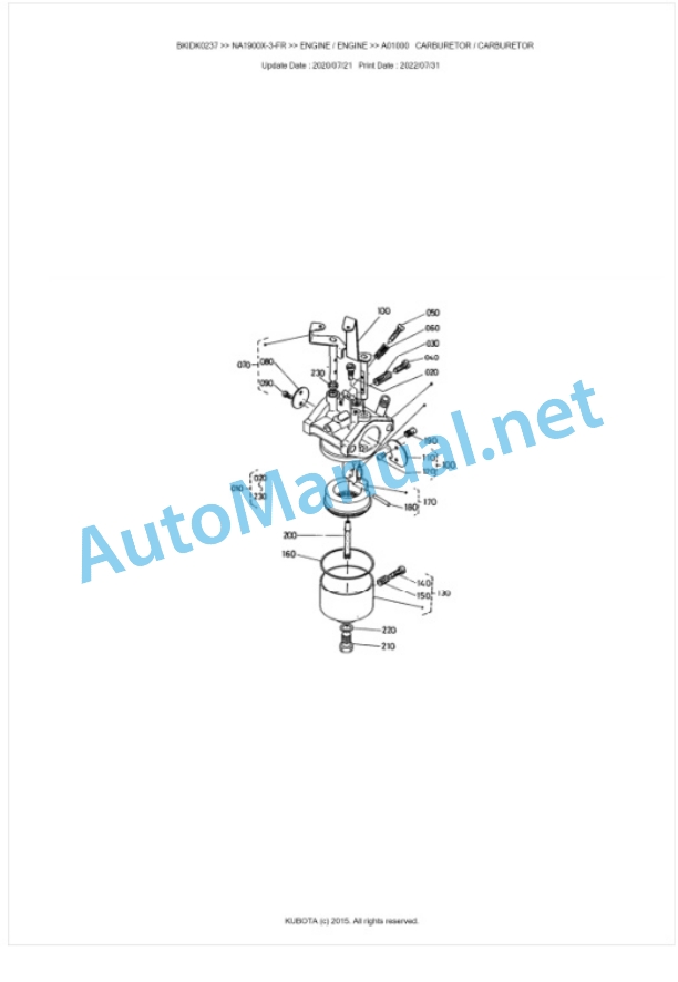 Kubota NA1900X-3-FR Parts Manual PDF BKIDK0237 4 Kubota NA1900X-3-FR Parts Manual PDF BKIDK0237-4