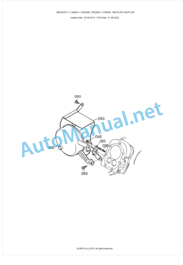 Kubota NA600 Parts Manual PDF BKIDA0077 4 Kubota NA600 Parts Manual PDF BKIDA0077-4