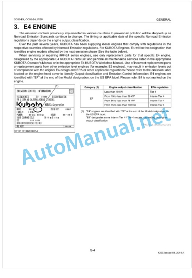 Kubota OC60-E4, OC95-E4 Diesel Engine Workshop Manual PDF 2 Kubota OC60-E4, OC95-E4 Diesel Engine Workshop Manual PDF-2