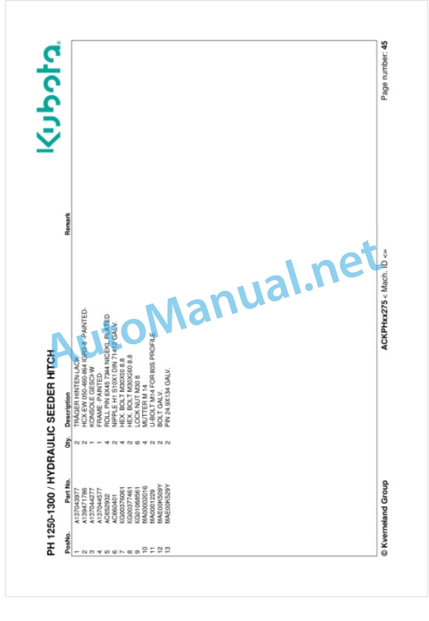 Kubota PH 1250-1300 Parts Manual PDF 4 Kubota PH 1250-1300 Parts Manual PDF-4
