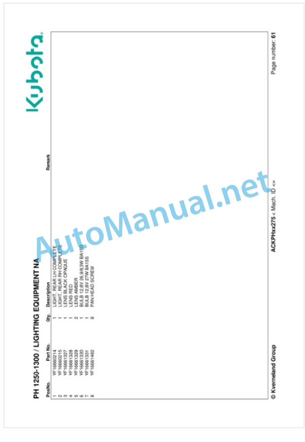 Kubota PH 1250-1300 Parts Manual PDF 5 Kubota PH 1250-1300 Parts Manual PDF-5
