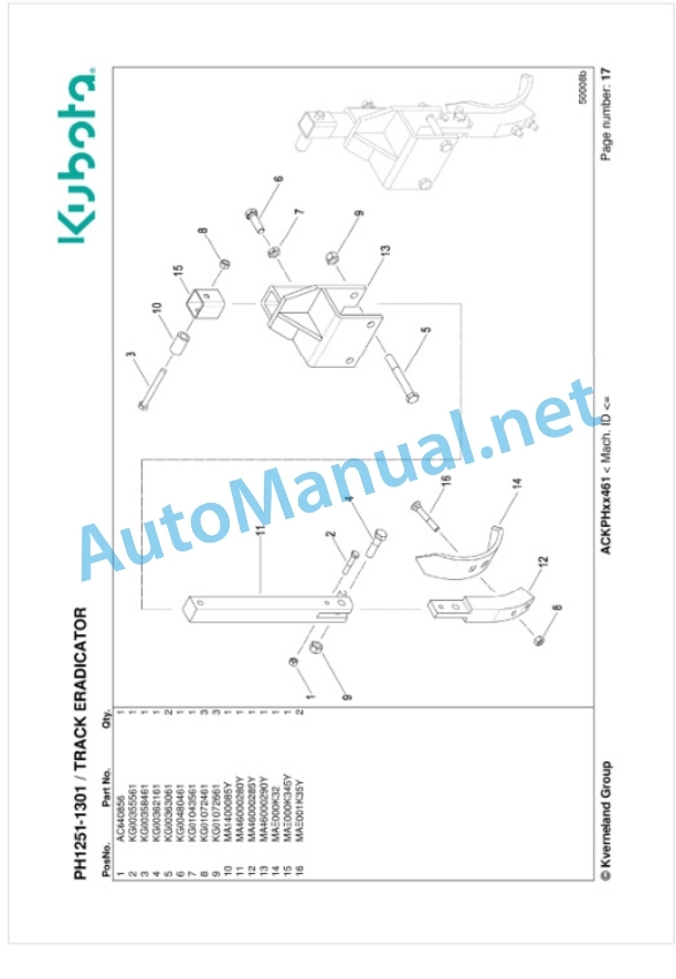 Kubota PH1251-1301 Parts Manual PDF 2 Kubota PH1251-1301 Parts Manual PDF-2