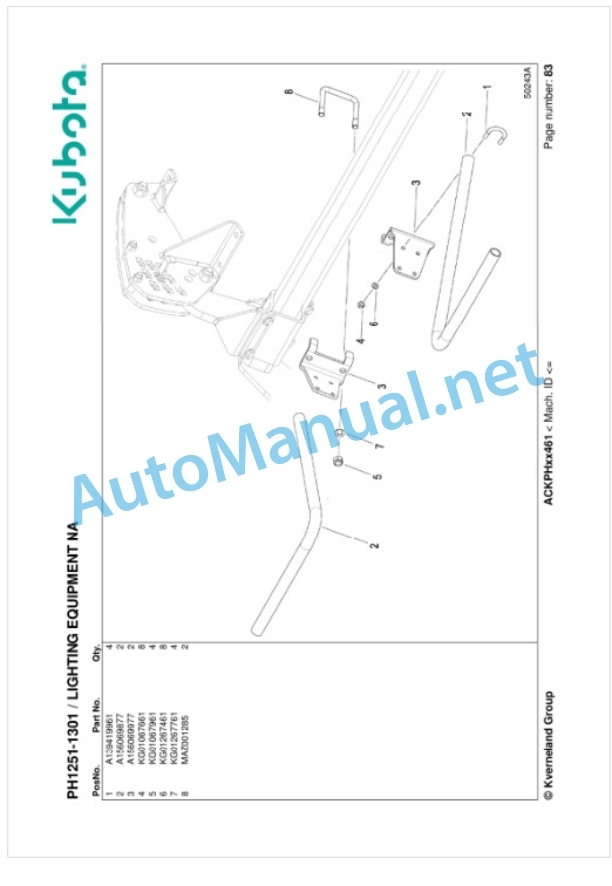 Kubota PH1251-1301 Parts Manual PDF 5 Kubota PH1251-1301 Parts Manual PDF-5