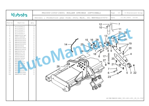 Kubota PH2300-2350-2400 Parts Manual PDF 3 Kubota PH2300-2350-2400 Parts Manual PDF-3