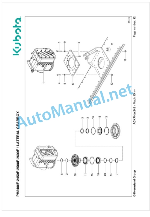 Kubota PH2400F-2450F-2500F-2600F Parts Manual PDF 2 Kubota PH2400F-2450F-2500F-2600F Parts Manual PDF-2